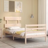vidaXL Okvir kreveta s uzglavljem 3FT za jednu osobu od masivnog drva | shoptok.hr