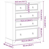  Ladičar Corona 92 x 48 x 114 cm od masivne borovine | Eponuda.ba