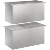  Vrtna posuda za sadnju s LED svjetlom 2 kom. Srebrna - Nehrđajući čelik 50 x 100 x 48 cm 2 | shoptok.hr