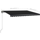  Tenda na ručno uvlačenje s LED svjetlima 400 x 300 cm antracit | shoptok.hr