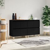 vidaXL Komoda 2 kosa črna 60x35x70 cm inženirski les Cene