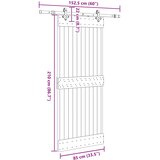  Klizna vrata NARVIK Prirodna i crna 85 x 210 cm (152,5 cm) | shoptok.hr