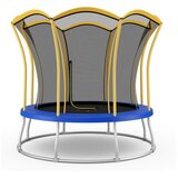  244 cm trampolin u obliku cvijeta, sigurnosna mreža i obložene cijevi - žuti | shoptok.hr