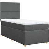  Krevet s oprugama i madracem tamnosivi 100 x 200 cm od tkanine | shoptok.hr