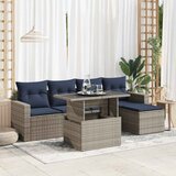 vidaXL 6-dijelni set vrtnih sofa poliratan i bagrem s jastucima sivi | shoptok.hr