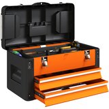 HOMCOM kovček za orodje jeklo, plastika 49,7D x 25,3Š x 28,9V cm oranžno, (5000242440) | Shoptok.si