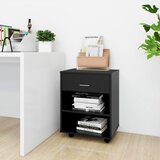 Furnova Omarica na kolesih črna 46x36x59 cm iverna plošča, (21954206) | Shoptok.si