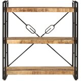  Regal za knjige s 3 razine 77x30x80 cm od drva manga i željeza | shoptok.hr
