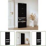 The Living Store Omarica za čevlje črna 59x17x169 cm inženirski les - Omarica Za Čevlje, (21744701) | Shoptok.si