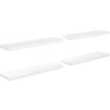 vidaXL Stenske police 4 kosi visok sijaj bele 90x23,5x3,8 cm MDF | Shoptok.si