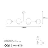 Opviq lights Črna/bela stropna svetilka s steklenim senčilom 40x110 cm Fazli – | Shoptok.si