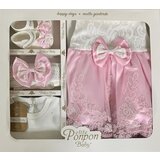  set bebi u kutiji 5/1 haljina, bodi, traka, štrampice, cipelice, boja breskve | shoptok.hr