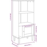  Regal za knjige SENJA izgled ratana bijeli 60x35x130cm borovina | shoptok.hr