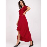 Fashion Hunters Red evening dress with a longer back Cene