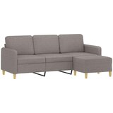 vidaXL Kavč trosed s stolčkom za noge taupe 180 cm blago | Shoptok.si