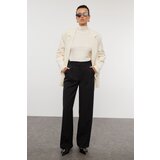 Trendyol Black Belt Detailed Wide Leg Trousers | shoptok.hr