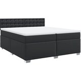 s oprugama i madracem crni 200x200 cm od umjetne kože | shoptok.hr