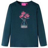 vidaXL Otroška majica z dolgimi rokavi temno zelena 104 Cene