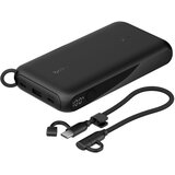 Belkin Powerbank 20000mAh 3 vrata USB Power Delivery 20W BoostCharge s kablom USB-C, Črna, (5000190934) | Shoptok.si
