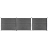 vidaXL komplet ograjnih panelov wpc 526x146 cm črn | Shoptok.si
