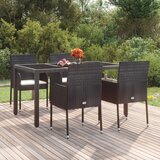 Maison Chic Vrtni stoli - Stol za vrt z blazinami 4 kosi poli ratan črni JS2238, (21876777) | Shoptok.si