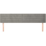  Uzglavlje s ušima svjetlosivo 203x16x78/88 cm baršunasto | shoptok.hr