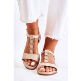 PE1 Women's Classic Sandals With A Decorative Belt Beige Terina | Eponuda.ba