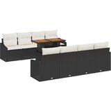  Set od 9 komada za objedovanje u vrtu s jastučićima crnog poly ratana i akacije | shoptok.hr