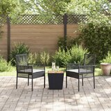  3-dijelni vrtni bistro set s jastučićima crni poli ratan | shoptok.hr