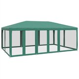 vidaXL Vrtni šotor z 10 mrežastimi stranicami zelen 6x4 m HDPE, (22054836) | Shoptok.si