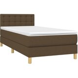  s oprugama i madracem tamnosmeđi 90 x 200 cm od tkanine | shoptok.hr