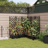 vidaXL vrtni zaboj za rastline Črn Plastika 120 x 120 x 126 cm Vzdržljiv Cene