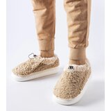 Gemre Beige warm slippers with a covered heel Aurelio Cijene