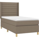  Krevet box spring s madracem LED smeđesivi 90x190 cm tkanina | shoptok.hr