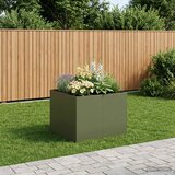  Vrtna saksija Maslinastozelena 80 x 80 x 60 cm Čelična vrata | shoptok.hr