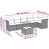  7-dijelni set vrtnih sofa od poliratana s jastucima crni | shoptok.hr
