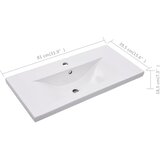  Ugradbeni umivaonik 81 x 39,5 x 18,5 cm keramički bijeli | shoptok.hr