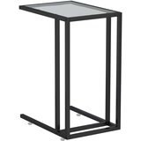  Bočni stolić za računalo crni 50x35x65 cm od kaljenog stakla | shoptok.hr