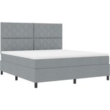 vidaXL box spring krevet s dušekom svjetlosivog super king tkanine | shoptok.hr