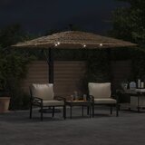  Vrtni suncobran LED s čeličnom šipkom smeđi 246 x 246 x 230 cm | shoptok.hr