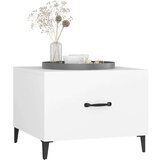  Klubska mizica s kovinskimi nogami bela 50x50x40 cm, (20714570) | Shoptok.si