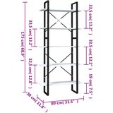 vidaXL 5-nadstropna knjižna omara 80x30x175 cm borovina | Shoptok.si