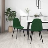 vidaXL Blagovaonske stolice 2 kom tamnozelene baršunaste | shoptok.hr