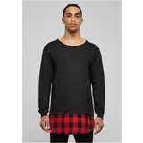Urban Classics Long Fannelle Bottom Open Edge Crewneck blk/blk/red Cene