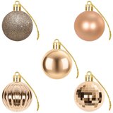  Set božićnih kuglica 100 kom. Ružičasto zlatni 4 cm Polistiren | shoptok.hr