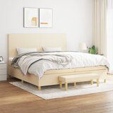 The Living Store Box spring postelja z vzmetnico krem 200x200 cm blago - Box Spring Postelja, (21514502) | Shoptok.si