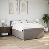  Krevet s oprugama i madracem smeđesivi 160x200 cm tkanina | shoptok.hr