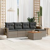 Maison Chic Seti vrtnega pohištva - Vrtna garnitura - Vrtni pohištvo set 6-delna z blazinami siv poli ratan, (21808282) | Shoptok.si