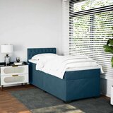 Box spring krevet s madracem tamnoplavi 90x200 cm baršunasti | shoptok.hr