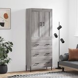 The Living Store Visoka komoda siva sonoma 69,5x34x180 cm inženirski les - Visoka Omarica, (21836108) | Shoptok.si